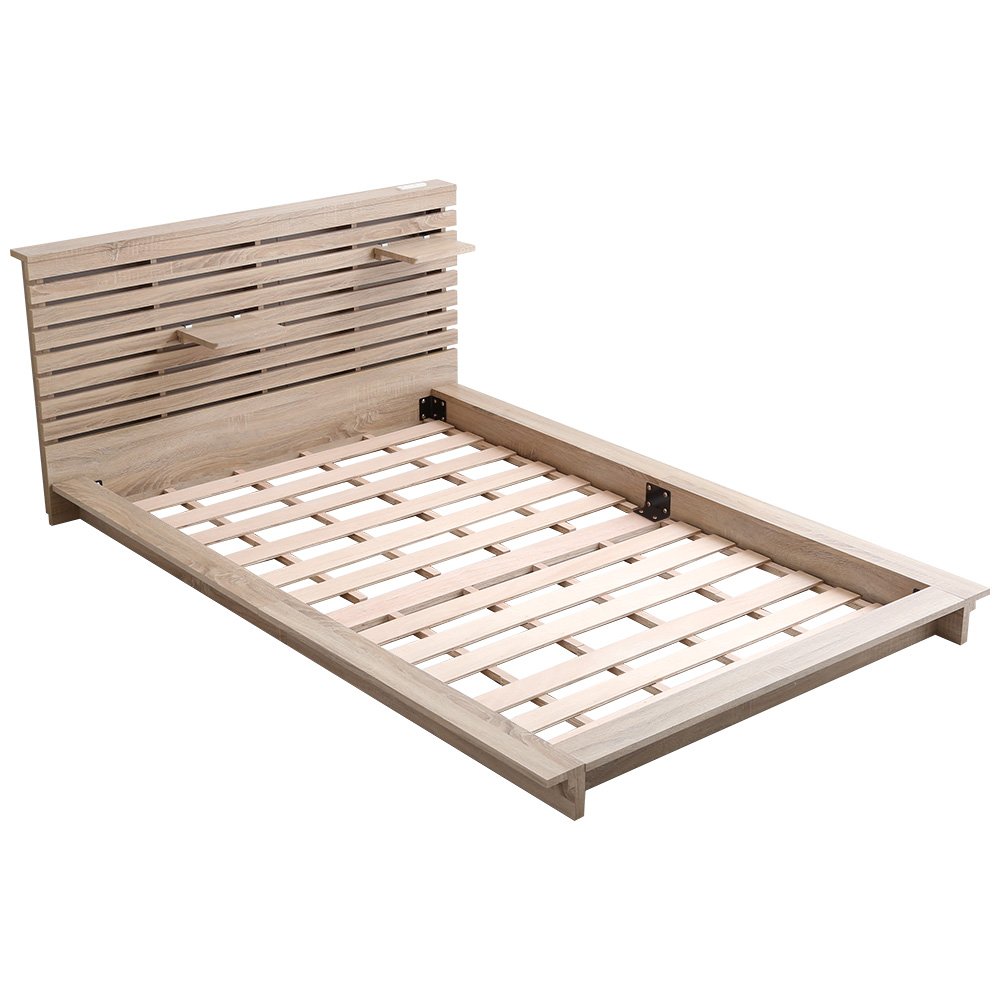 Amazon | 可動棚付きフロアベッド（セミダブル）ベッドフレーム、ロー